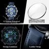 POEDAGAR Men Wristwatch Week Date Digital LED Quartz Fashion Clock Alarm Dual Time Display Electronic Luminous Watches