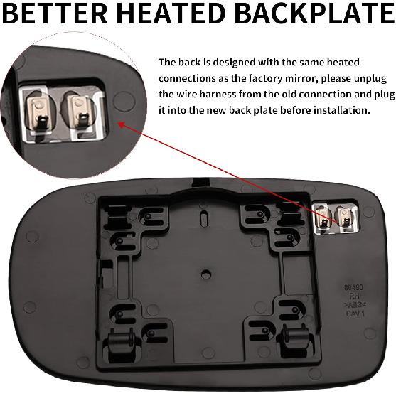 Passenger Side Mirror Replacement For 2011-2017 Chrysler 200, 2012- Chrysler 300, 2011- Dodge Charger, 2012- Dodge Challenger Mirrors Glass - Convex