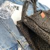 Oversized Leopard Prints Shoulder Bags For Women Deformable Canvas Large Capacity Shopping Totes 2024 Winter New Luxury Handbags