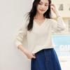 VICTORIA&VERA Wool-Cashmere V-Neck Knit Sweater