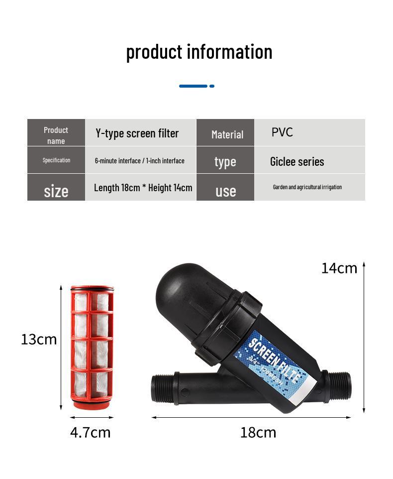 Micro-Mist Water-Saving Irrigation Filter with Y-type Stainless Steel Mesh