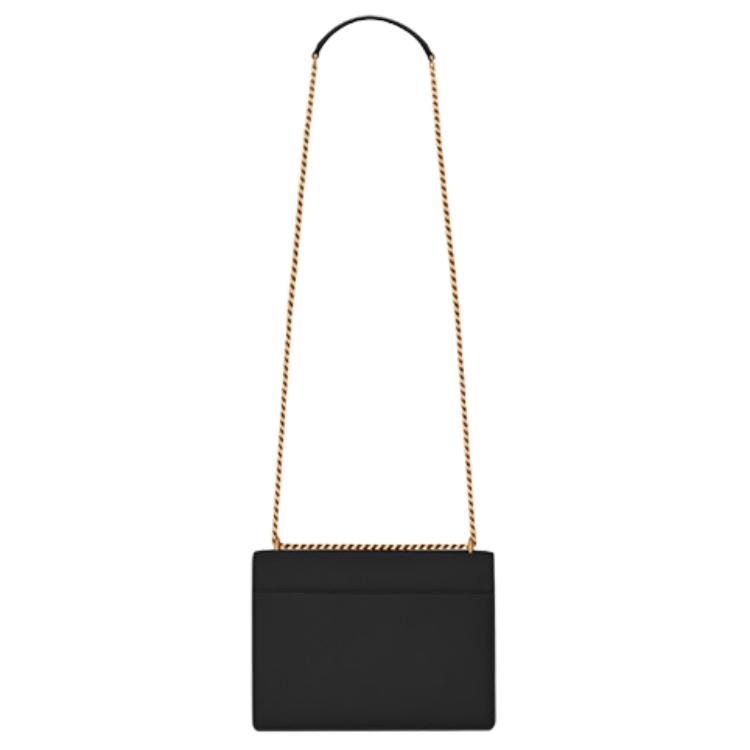 Saint Laurent Sunset Střední řetízková kabelka Černá Dámské tašky přes rameno 442906-D420W-1000