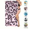 Pink Leopard Beach Towel Single Sided 2DPrint Stylish Soft Beach Towel Beach Pool Bathroom Towel Fun Vibe Gift For Trendy Lovers