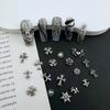 120pcs/1 Box European American Dark Vintage Style Cross Nail Art Patch Premium Metal Style Heart Nail Metal Decorment Set
