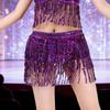 Sequins Wrap Skirt Belly Dance Hip Scarf Wrap Sparkles Mini Skirt Raves Festival Outfit Halloween Costume for Women Girls