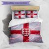 Set Biancheria da Letto Stampata Calcio Inghilterra 3 Pezzi Copriletto Traspirante Accogliente come Regalo per la Casa Nuova o per le Feste