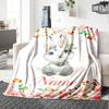Spring Rabbit Floral Customize Your Name Blankets Cozy Soft Lightweight Allseason Multipurpose Blanket For Picnics Sofas Offices Beds Living Rooms