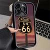 Handyhülle für iPhone 17 Air 16E 15 16 Pro Max America Route 66 Cover 14 Plus 13 12 Mini Weiche Silikonhülle Fundas