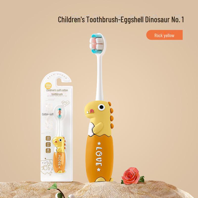 Baby Soft Children's Toothbrush - Cute Cartoon Dinosaur Design for Infants and Toddlers