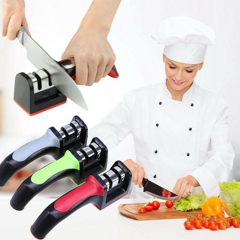 Stages For 2 Kitchen Knife Sharpener Sharpening Stone Tools Carbide Ceramic