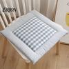 Chair Cushion for Dining Room Square Plaid Pad with Ties, Cotton Linen Breathable Seat Cushion, Buffalo Check Home Office Chair, 16 X Inch Non
