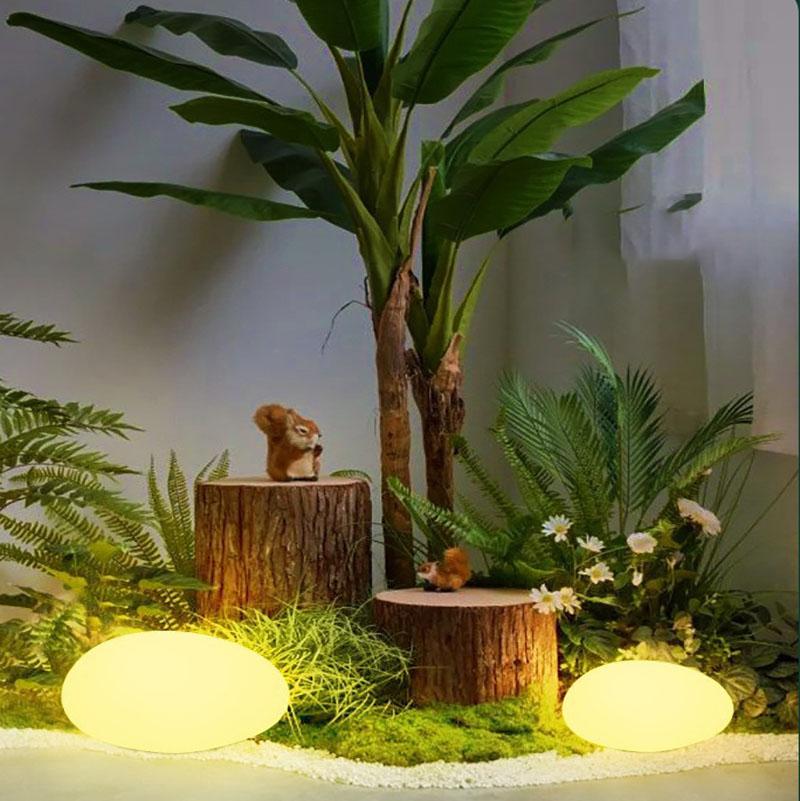 Solar Outdoor Stone Lamp Frosted Glass Ground Lamp, Garden Green Pebble Lamp, Wireless Decorative Garden Lawn Courtyard Lamp