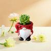 Adorable Christmas Elf Pot Figurine Exquisite Dwarf Statue Vase Desktop Ornament  Bedroom