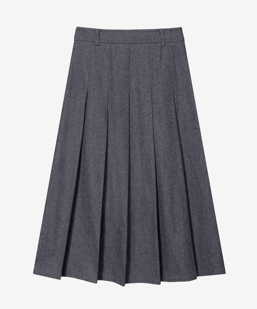 Mind Bridge Woman [W] Wool Pleated Midi Skirt