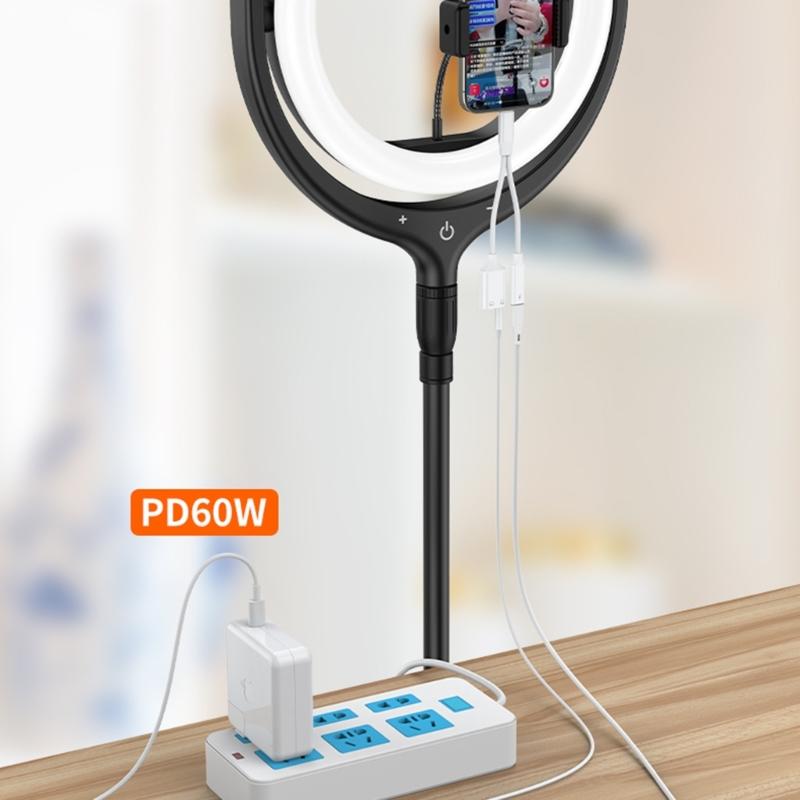 Type C Headphone Jacks Splitter PD60W Power Delivery HiFi Sound Nylons Braids Cable Simultaneous Charging Sound Use