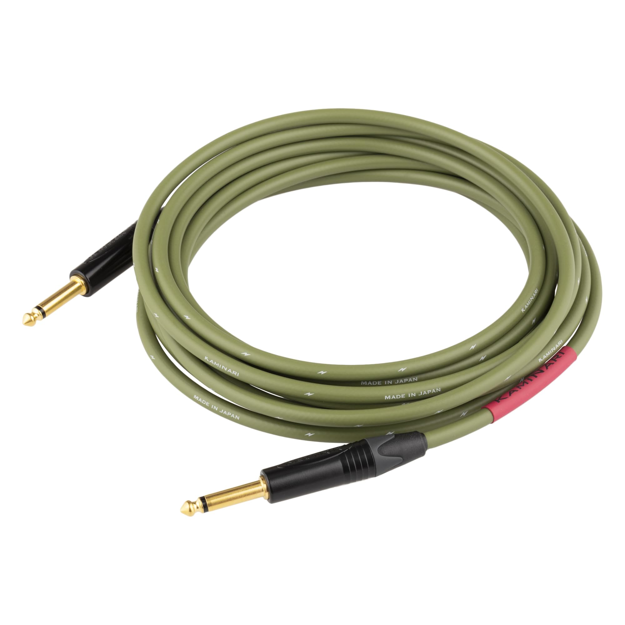 

KAMINARI GUITARS Electric Bass Cable Moss 2, 5m, Green, K-BC2-5SS