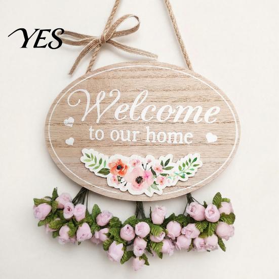 Soft Color Door Number Plate Welcome Sign for Front Door, Entrance Plate, Pastoral Rustic House Wooden Hanging Plaque Home Outdoor Wall Decor Textured