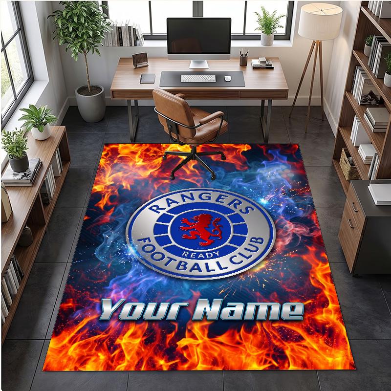 Crystal Velvet Rug Rangers FC Print Custom Name Text Floor Mat Home Decor