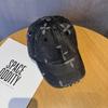 Retro Denim Washed Baseball Cap With Cross Print Design For Daily Casual Wear