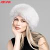 JERYAFUR Women Faux Fur Winter Hat, Thick Fluffy Grey Plush Warm Fashion Ladies Cap for Cold Winter Outdoor