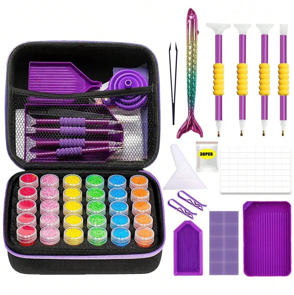 5D DIY Diamond Painting Accessories Set, Including 30 Slot Storage Box for Diamond Art Lovers, Suitable for Embroidery Cross-stitch