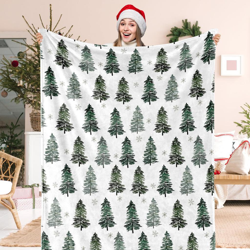 Christmas Tree Flannel Blanket Christmas Blanket Living Room Sofa Blanket Holiday Bedroom Bed Blanket Living Room Cute Blanket