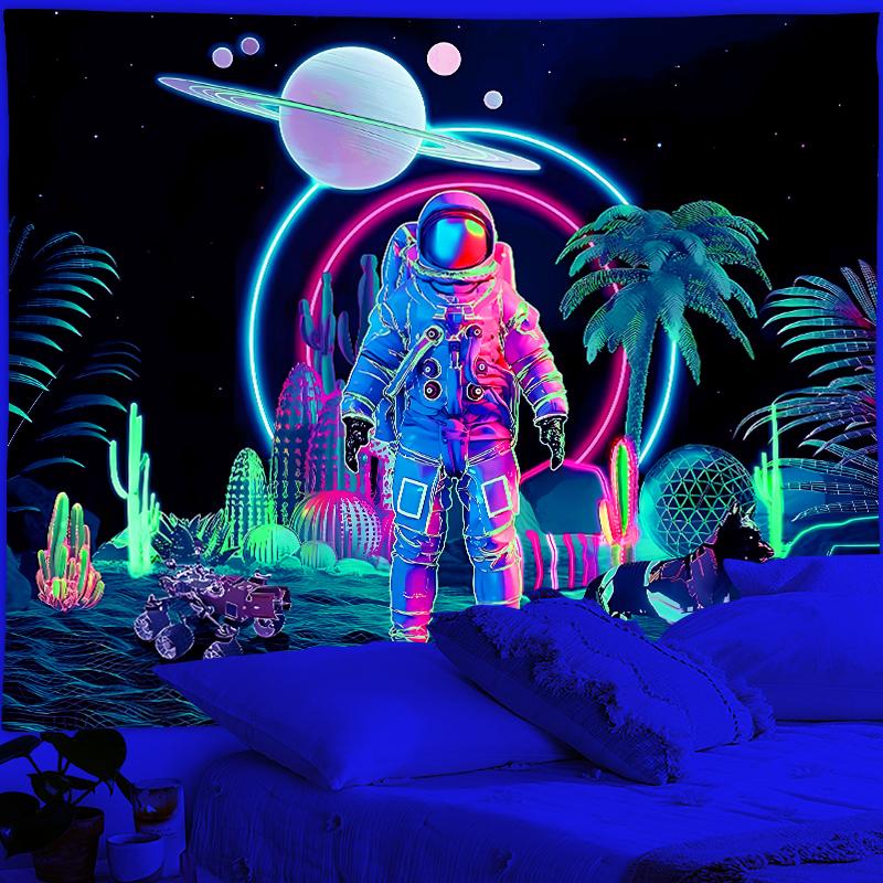 

VIKAMA Гобелен Астронавт Вдохновленный Градиентом Туманностей Космонавт Игровая Комната Украшение Музыкального Фестиваля Водонепроницаемое Украшение Комнаты 74x94cm(29x37in)