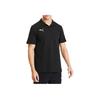 Puma Logo Loose Fit Short Sleeve Polo Shirt Men Tops Black 656978-03