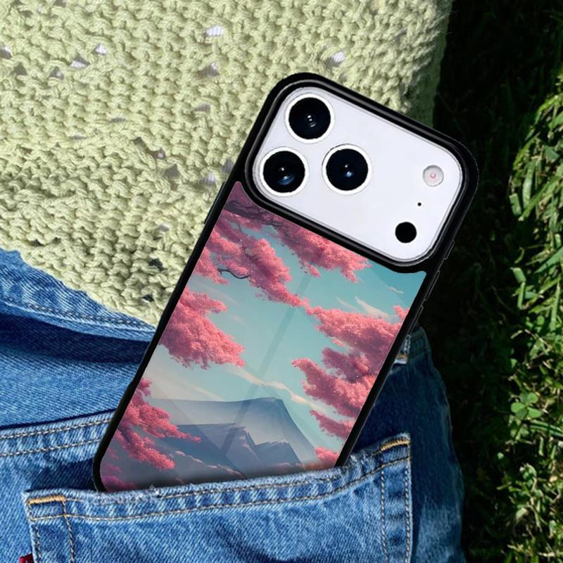 Coque de téléphone Fleur de Cerisier Fuji Compatible avec pour IPhone 17air 16e 15 14 13 12 11Pro Max 17 Air