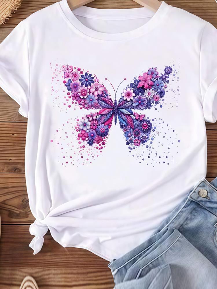 (Asian Size) Women Tee Top Clothing Casual letter cute 90s lovely  Short Sleeve T Shirt Fashion Printed Lady Female Graphic T-shirts