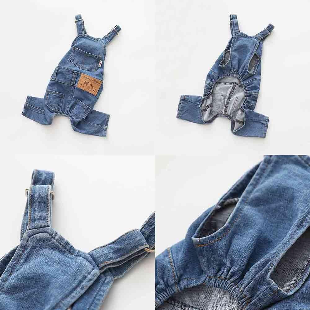 Fashion Pet Denim Overalls Puppy Jean Jacket Sling Jumpsuit Costumes Pet Dogs Jean Comfort Outfits For Small Medium Dogs Cats