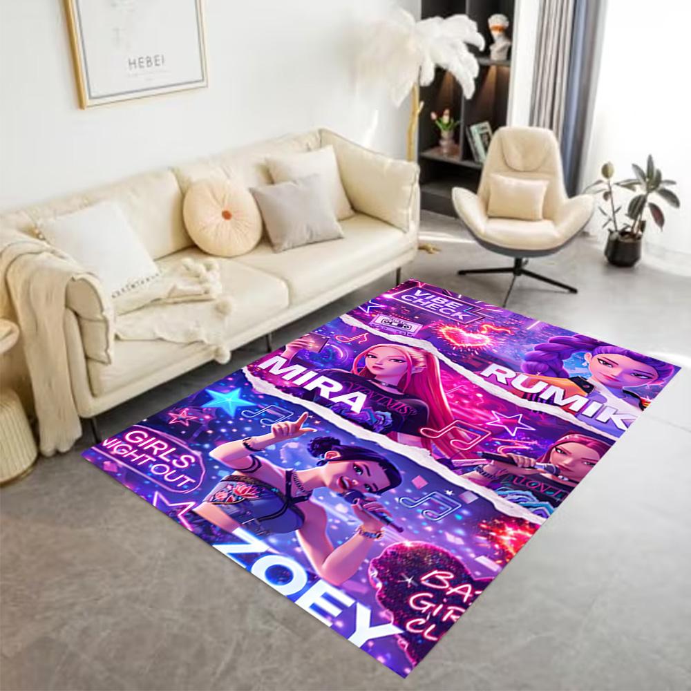 1pc K-pop Demon Hunters Rug Home Carpet Decoration Office Decor Gift Living Room Bedroom