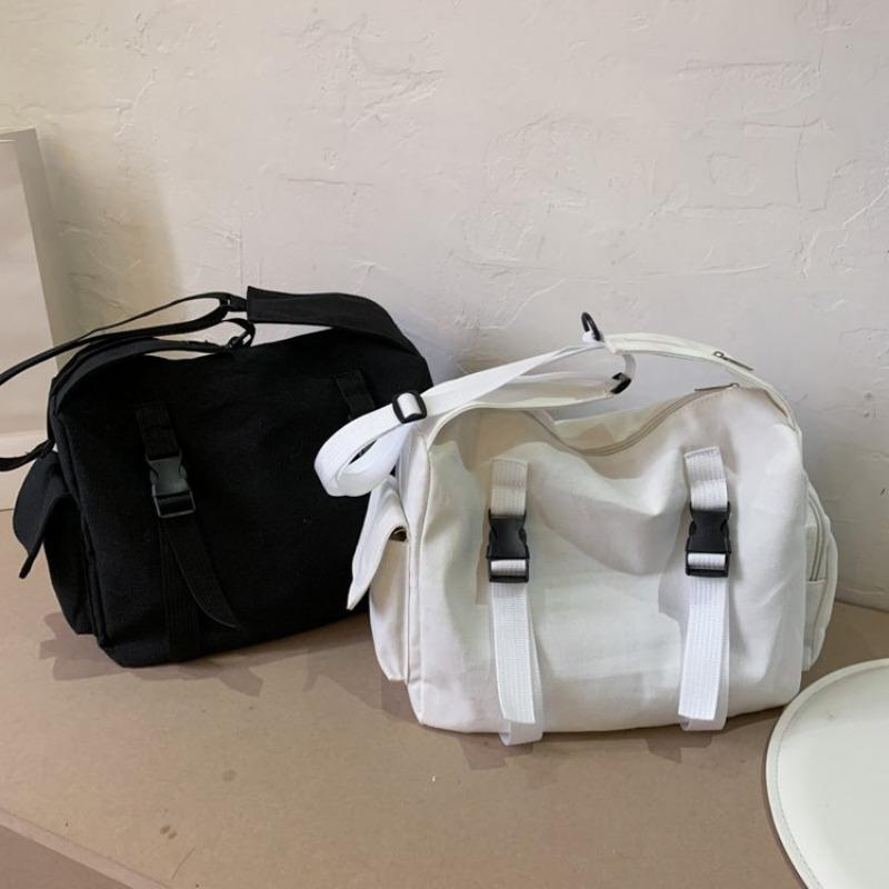 Harajuku женская сумка-мессенджер однотонная холщовая сумка через плечо студенческие — фото 4