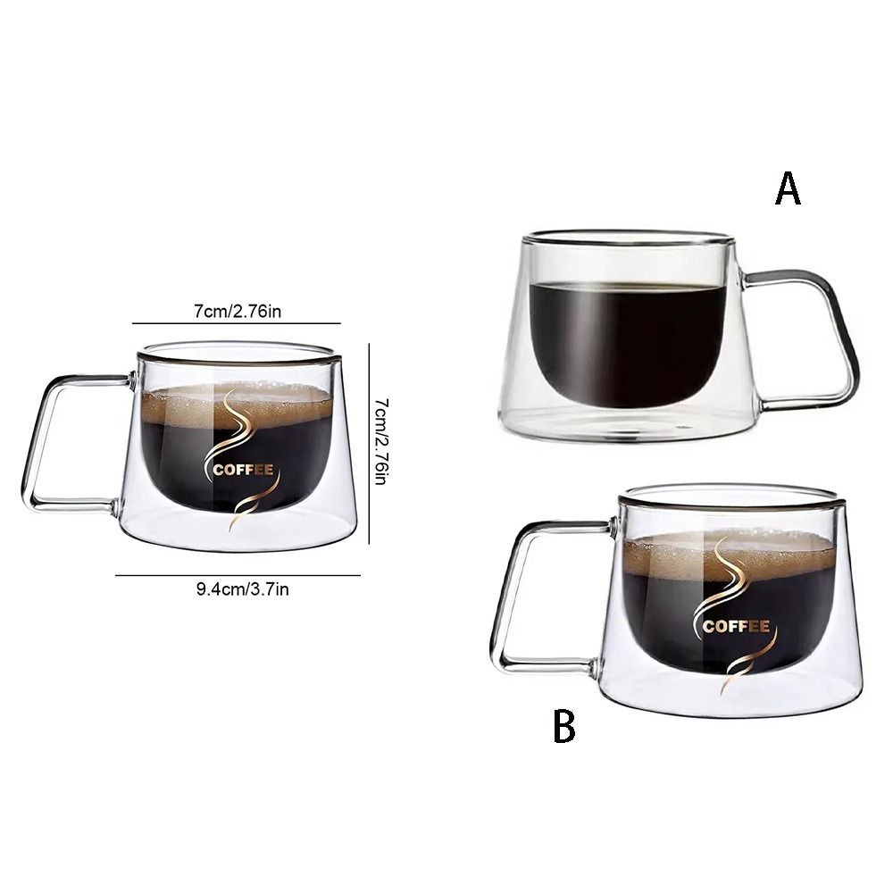 Transparent Coffee Mug 200ml Espresso Cup Drinkware Double Wall Glass  Cocktail Vodka