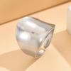 Retro Baroque Stainless Steel Wide Band Ring for Women and Men - High Polish, Colorfast Curved Design