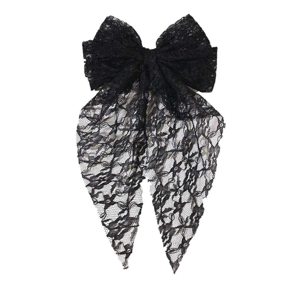 1pc spring summer elegant lace bow spring clip sweet back of the head hairpin sexy hair ornament cute female headwear