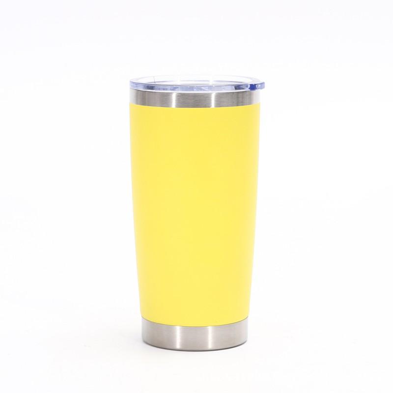 20oz Double Wall Vacuum Insulated Stainless Steel Travel Mug Car Office Home - Lightweight Portable Cup With Press Lid