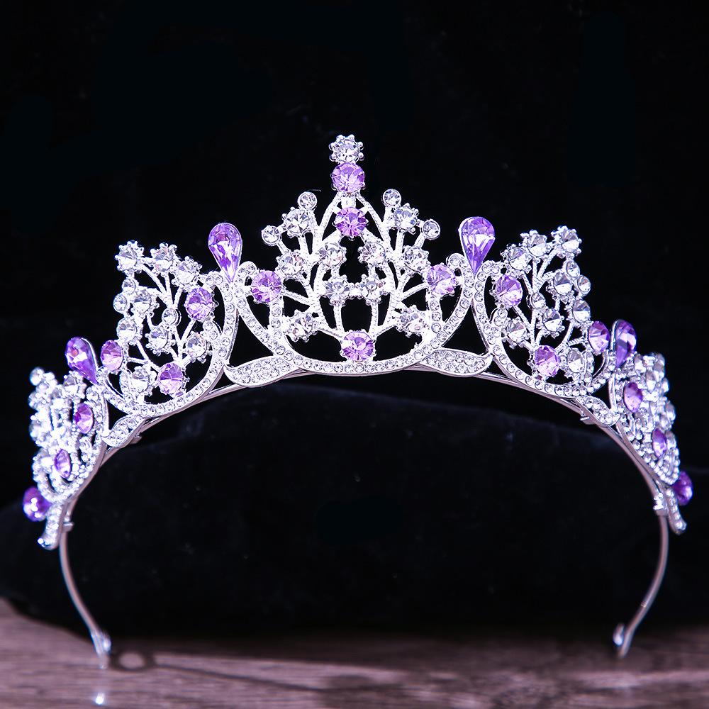 DIEZI Baroque Vintage Princess Queen Bridal Crown Headwear Crystal Tiara For Women Wedding Crown Hair Dress Accessories Zircon