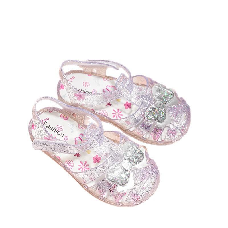 Prinzessinnen-Sandalen für Mädchen - Sommer-Kindersandalen für den Strand - Kopf-förmige Jelly-Schuhe - Kristallschuhe
