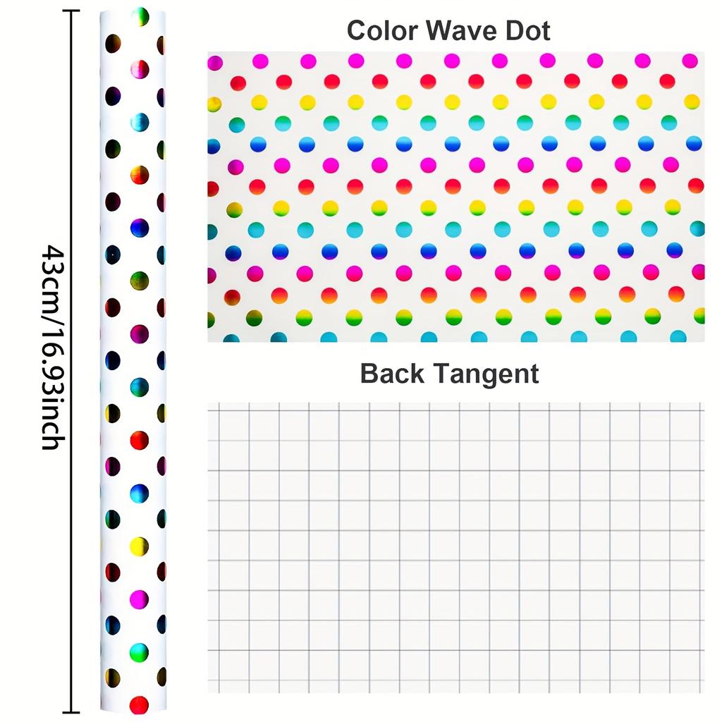 1 roll Rainbow Colorful Polka Dot Wrapping Paper-Mini Roll Gift Wrap for Birthdays, Holidays, Parties, Boys & Girls - 43 x 300cm