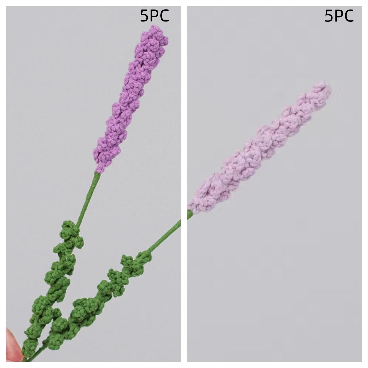 

10 шт. Вязаные крючком цветы лаванды Ручной работы Искусственный фиолетовый цветок лаванды Вязаный крючком Вязаный цветок лаванды Рукоделие Вязание