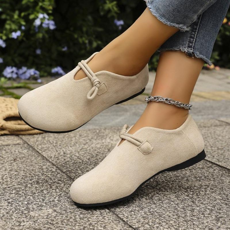 Retro Flat Shoes New Design Shallow Loafers Women's Casual and Comfortable Solid Color Women's Shoes