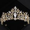 Baroque Vintage Princess Queen Bridal Crown Headwear Crystal Tiara for Women Wedding Crown Hair Dress Accessories Jewelry Crown