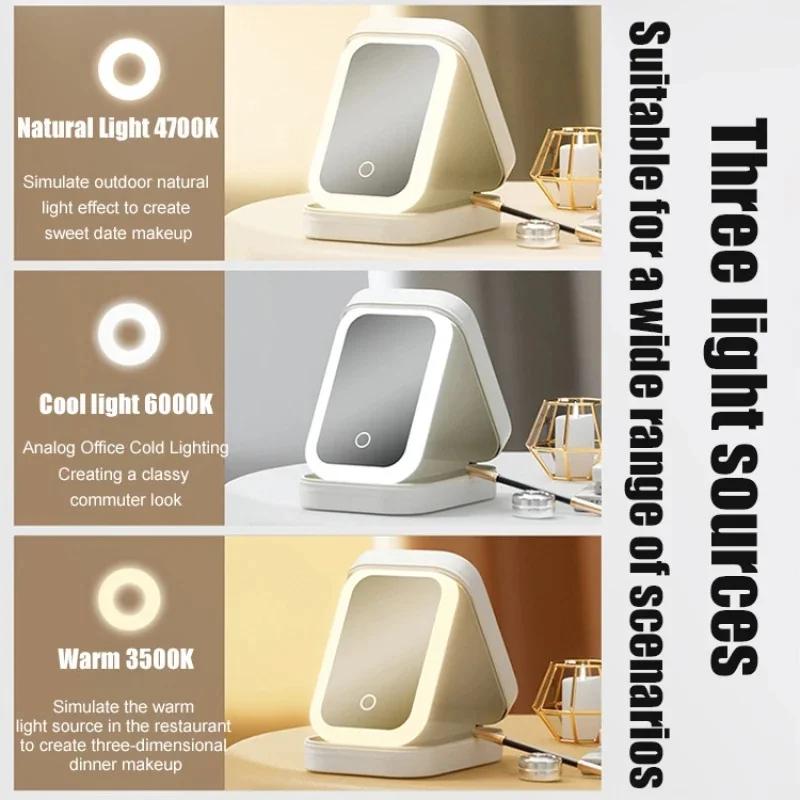 LED-Spiegel Make-up-Aufbewahrungsbox Tragbarer Reise-Make-up-Koffer Kosmetiktasche Großraum-Make-up-Aufbewahrungsbox Make-up-Zubehör