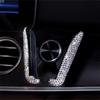 Car Phone Holder Vehicle-mounted Rhinestones Clip Stand Universal Smartphone Self-adhesive Support Interior Pink