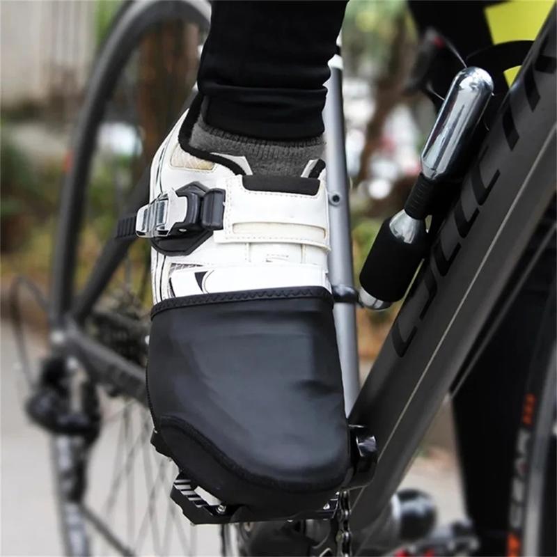 Thermal Insulated Cycling Shoe Covers Half Toe Design Windproof Anti Slip Design Suitable For Winter Bicycles Riding 2pc