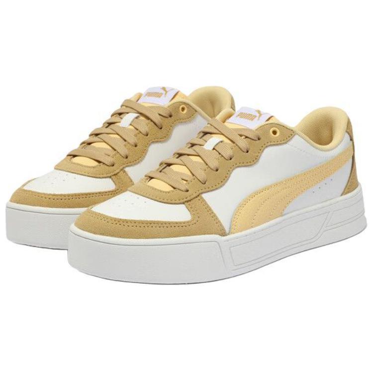 Puma Skye Sd Retro Casual Low-Top Sneakers Women Sneakers Brown Yellow White 397076-04