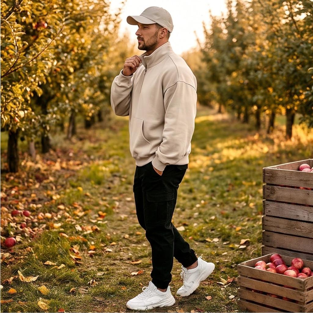 Sudadera para Hombre Tallas Grandes Ajuste Holgado Casual Manga Larga con Bolsillo para Otoño Invierno