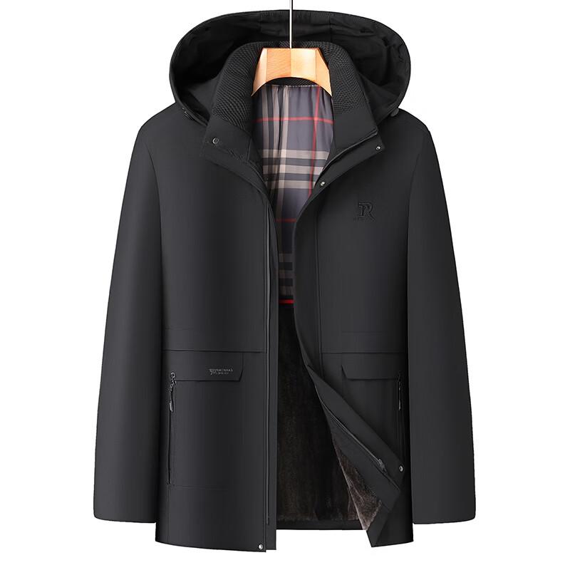 

Мужская теплая стеганая куртка средней длины с капюшоном большого размера 220