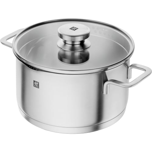 ZWILLING Pouristic Stew Pot, 20cm, Stainless Steel, Triple-Layered Bottom, Induction Compatible, 3.0L [Official Japanese Product] Pouristic 65562-200-
